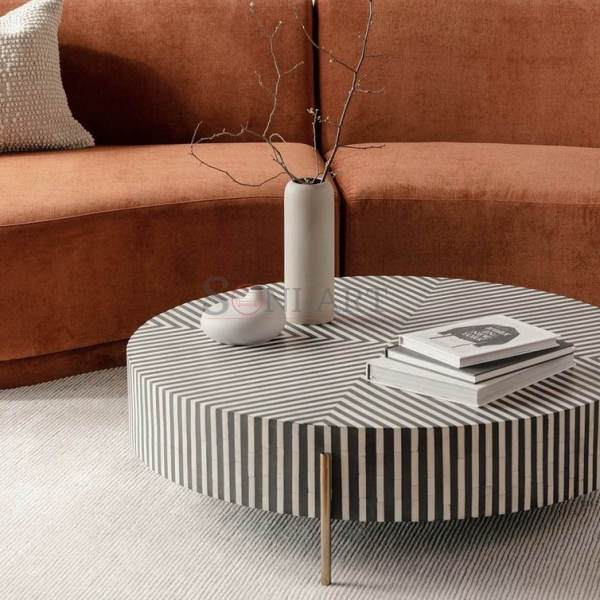 Bohemian Bone Inlay Coffee Table Livingroom Hallway | Coffee Table for Living Room | Living Room Furniture | Boho Style Furniture | Living Room Furniture Online | Soni Art