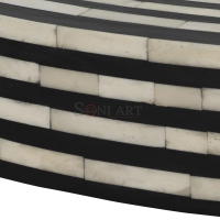 Mesm Bone Inlay Round Coffee Table with Five Solid Wood Base - Image 6