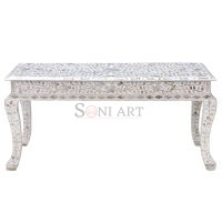 Soni Art Classic Vine Mother of Pearl Inlay Coffee Table for Living Room - Image 3