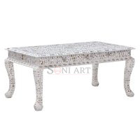 Soni Art Classic Vine Mother of Pearl Inlay Coffee Table for Living Room - Image 4