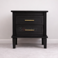 Isen Solid Wood Textured Bedside Table - Image 2