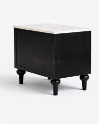 Aberdale Solid Wood Bedside Table with Stone Top - Image 3