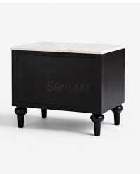 Aberdale Solid Wood Bedside Table with Stone Top - Image 4