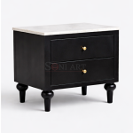 Aberdale Solid Wood Bedside Table with Stone Top