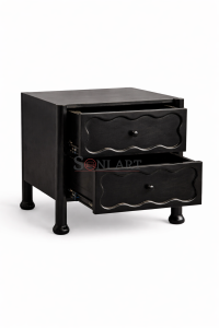 Wavy Solid Wood Bedside Table - Image 5