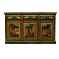 Radha Krishna Hand Painted Solid Wood Storage Cabinet - Image 7