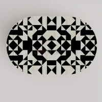 Aaryan Noir Bone Inlay Coffee Table in Black & White Geometric Design - Image 5