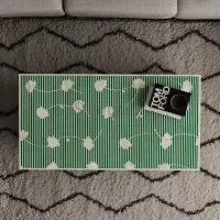 Verde Vine Bone Inlay Coffee Table in Green Stripe & Floral Pattern with Brass Base - Image 2