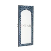 Moroccan Green Bone Inlay Arch Mirror - Image 3