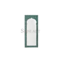 Moroccan Green Bone Inlay Arch Mirror | Bone Inlay Wall Mirror | Alhambra Wall Mirror | Soni Art