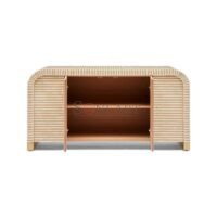 Sienna Stripe Bone Inlay Sideboard in Ivory with Curved Edge Design - Image 4