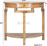 Marck Solid Wood Console Table for Living Room Hallway Natural Color Size 31.9x14.2x29.7 inch - Image 3
