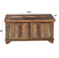 Nevis Reclaimed Wood Coffee Table Trunk Storage 34.5 - Image 3