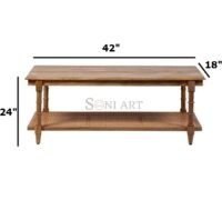 Hosten Wood And Cane Display Coffee Table For Living Room - Image 3