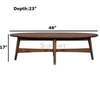 Streia Terra Solid Mango Wood Oval Coffee Table - Image 3