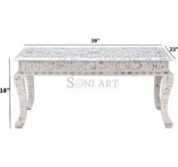 Soni Art Classic Vine Mother of Pearl Inlay Coffee Table for Living Room - Image 3