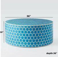 HexaHive Soni Art Bone Inlay Round Coffee Table For Living Room Hallway - Image 6