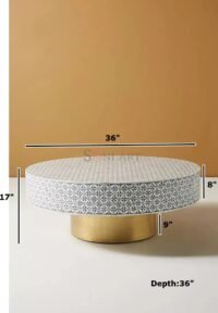 Mannar Bone Inlay Coffee Table For Living Room - Image 3