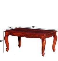 Mira Sheesham Wood Brown Color Carved Leg Coffee Table - Image 3