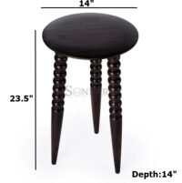 Munich Solid Wood 3 Legs End Table for Living Room 14x24 Inch - Image 4