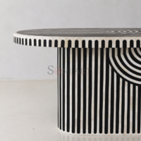 Emerald Arc Bone Inlay Dining Table - Image 6