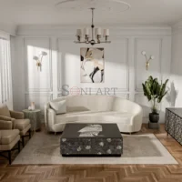 Noir Aviary Bone Inlay Coffee Table – Black Floral & Bird Motif Luxury Center Table | Coffee Table for Living Room | Square Coffee Table | Bone Inlay Furniture