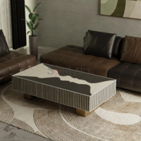 Noir Wave Bone Inlay Coffee Table – Handcrafted Black & Ivory Designer Center Table | Bone Inlay Coffee Table | Bone Inlay Furniture | Soni Art