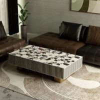 Orbis Mosaic Bone Inlay Coffee Table - Image 4