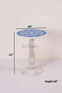 Ravour Bone Inlay Pedestal Side Table - Image 3