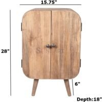 Bardez Natural Tan Mango Wood 2-Door Side Cabinet - Image 3
