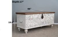 Hovell Solid Wood Trunk Storage Box Blanket Box 46x17x19.6 Inches - Image 3