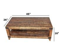 Jamy Center Table - Wooden Coffee Table with Shelf - Image 3