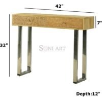 Brezz Natural and Silver 2-Drawer Console Table - Image 3