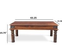 Handmade Thakat Rustic Coffee Table Sheesham Wood - Image 3