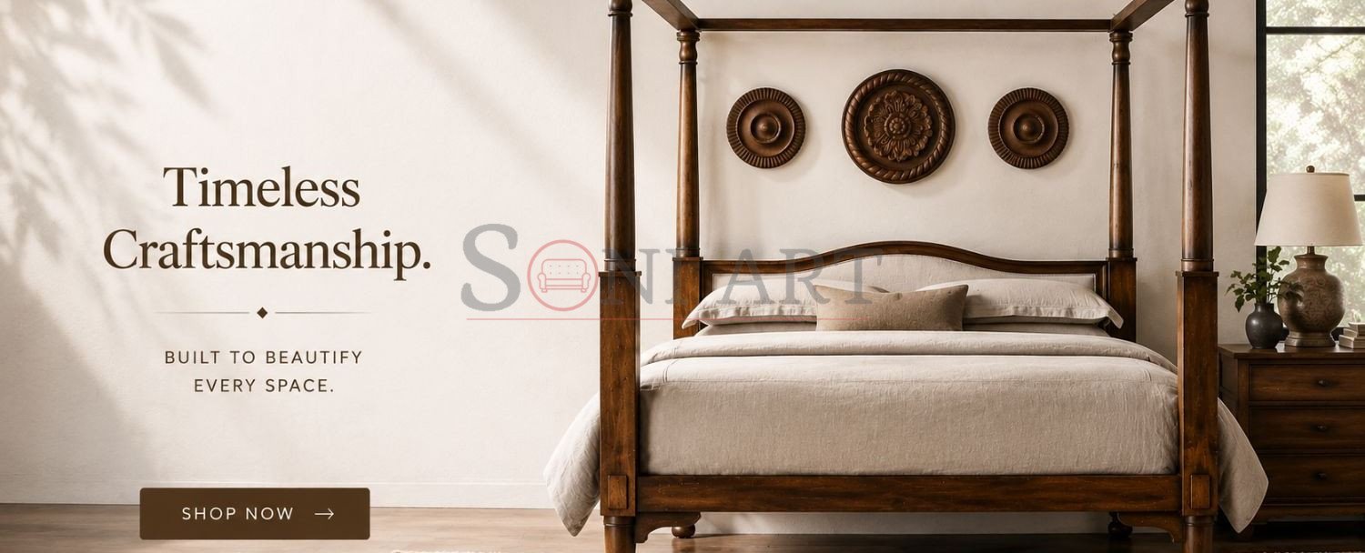 Buy Premium Solid Wood Furniture Online In India At Best Prices | Sheesham Wood Furniture Manufacturers | Soni Art Poster Beds - Bedroom Furniture Banner & Sale at Soni Art - Premium Solid Wood Furniture Online