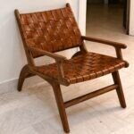 Comfy Leather Accent Armrest Chair