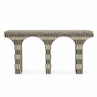 Archway Black & White Bone Inlay Console Table - Image 3